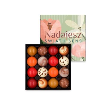 Collection of 16 Chocolates with Sleeve “You Give the World Meaning”