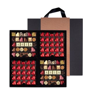 Double Heart Collection with Personalised Chocolates