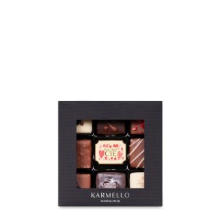 9 Praline Collection with “I Love You“ Chocolate